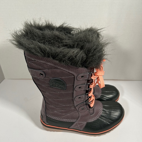 Sorel Tofino II Tall Snow Boots Youth Big Girls Size 4 Purple Sage/ Black